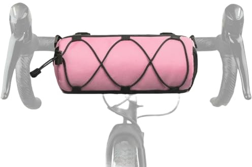 Vyloky Fahrrad-Fronttasche | Professionelles Fahrradzubehör | Für Mountainbikes und Rennräder geeignet, Fronttasche für den Lenker | Abnehmbare Schultertasche (4 Farben) (Pink)
