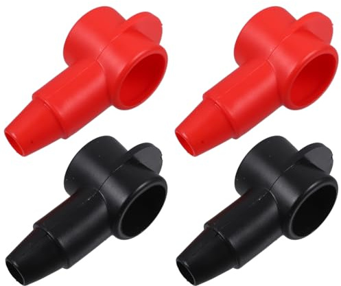 BESTYASH 4-Piece Battery Pole Cover Set Made of Flame Retardant PVC Insulating Protective Caps for Car Boots and Marine Batteries Protection Against Dirt and Corrosion Red and Black Caps