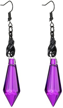 SIXDUTON Gothic Pipistrello Orecchini Pendenti per Donna, Gemme di Cristallo Pendenti Scuri Punk Rock Orecchini A Goccia per Halloween Costumi E Feste