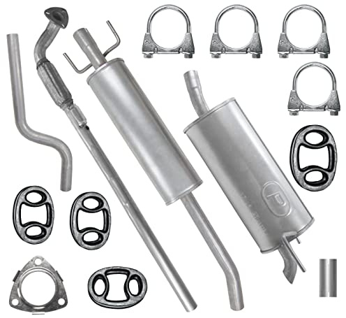 POLMOstrow Auspuff für Opel Astra 3 III H 2004-2010 | Kollektorrohr, Mitteltopf und Endtopf, Motoren: 1.6, -