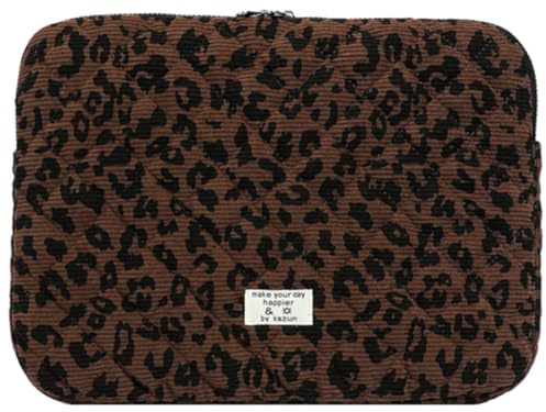 Starnearby Housse Ordinateur Léopard, Pochette Ordinateur 15-16 Pouces | Matelassée, Compatible avec MacBook Air 15 Pouces, MacBook Pro 15, MacBook Pro 16 Pouces M5 M4 M3 M2 M1
