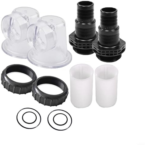 Bomba de piscina transparente, tapa de prefiltro, para SPS25/SPS50/SPS75/SPS100 Serie Sistema de Circulación, incluye cesta de prefiltro, tapa, juntas tóricas, conexión de tornillo y boquilla