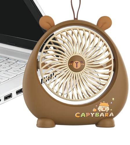 dewdat Mini Ventilador de Mesa, Portátil Recargable por USB de 2 Velocidades, Ventilador De Escritorio Silencioso, para Hogar Oficina Estudio Residencia Coche y Viajes