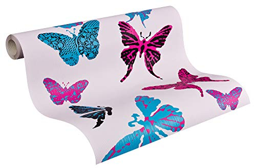 A.S. Création Tapete Boys & Girls 5 Papiertapete Kindertapete 10,05 m x 0,53 m blau schwarz lila 936342