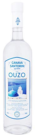 KURAMBAKOS - 700 ml Ouzo Canava Santorini 38,5% vol., qualitativ-hochwertiger griechischer Anis-Schnaps mit intensiver Note