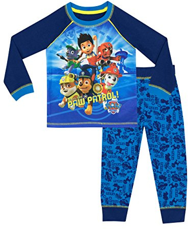 Paw Patrol Schlafanzug Für Jungen | Weicher Baumwollpyjama Mit Marshall, Chase & Ryder | Offiziell lizenzierte Kinder-PJ's