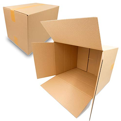 verpacking Faltkartons 395 x 295 x 290 mm Braun (Außenmaß 400 x 300 x 300 mm) variable Höhe bei 100/200 mm KK 100 1-wellig Versandkarton DHL Paket DPD GLS Hermes Paket Karton (50 Stück)