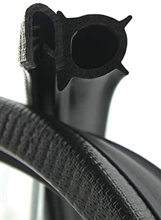 SMI-Dichtungsprofil DS14 für 4-6mm PVC mit Stahleinlage/EPDM Moosgummi selbstklemmend ohne Kleber - Kantenschutz mit Dichtung seitlich, Kantenschutzdichtprofil für Auto, Kofferraum (3 m)