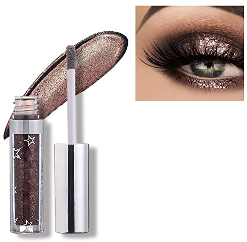 Allbestaye Langlebig Glänzend Glitter Shimmer Flüssiger Lidschatten Stift Wasserfest Metallic Pigmente Make-up