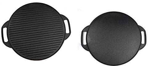 Ghisa forno, double-face, con griglia in ghisa e griglia Combo. Reversibile 41 cm grill/bistecchiera antiscivolo con manici