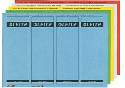 LEITZ Ordnerrücken-Etikett, 61 x 192 mm, kurz, breit, grau, Sie erhalten 1 Stück á 25 Blatt