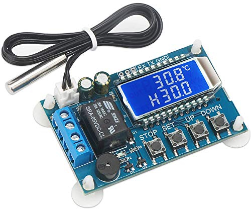 ZHITING LCD Digital Temperature Controller Board DC 6-30 V 24 V Electronic -50-110°C Micro Termostato Digitale Regolatore Temperatura Interruttore with Waterproof Sensor Probe