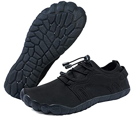 Josaywin Men's Water Shoes Quick Dry Barefoot Shoes Aqua Socks for Sports Swim Surf Beach Walkings Size 11(D-Black)