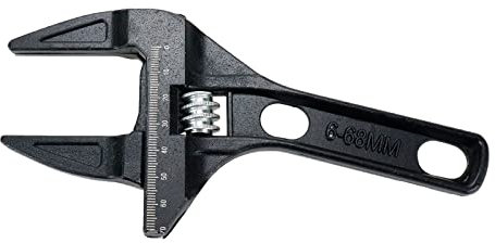 Sscon Chiave regolabile 6 - 68 mm di larghezza di apertura grande chiave corta strumenti di riparazione per bagno, cucina, nero