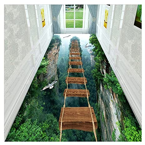 Siunwdiy Läufer Teppiche Flur, Aufregendes 3D-Muster Teppichläufer Für Küche/Treppen/Durchgang Eingang rutschfeste Verschleißfest Fußmatten,Länge kann angepasst Werden,U,120x200cm