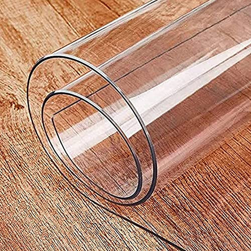 RTYHN Pellicola Protettiva per Tavolo, 2 mm, Trasparente Tovaglia da Tavolo Proteggi Tavolo in PVC Lunghezza a Scelta Impermeabile Nessun Gusto Non Si restringe Tovaglia su Misura