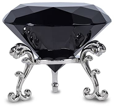 FBBULES 80mm Kristall Diamant Briefbeschwerer Glas mit Ständer, Kristall Diamant Deko Diamantene Hochzeit Geschenk Glasdiamant für Halloween Weihnachten Erntedankfest Tafelaufsätze