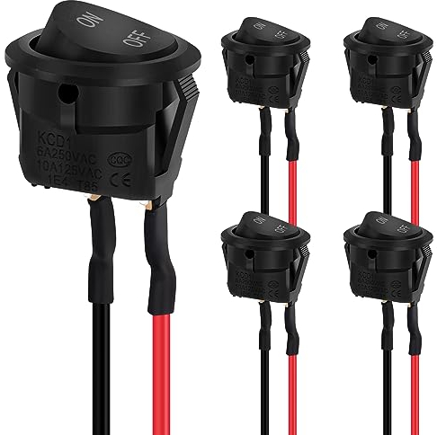 5 interruttori a levetta rotondi (con filo)