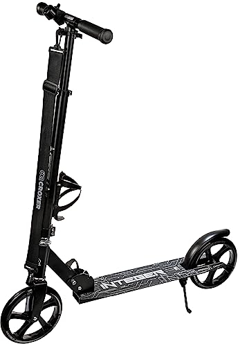 Raven Scooter - Roller Erwachsene - Scooter Erwachsene - Kinderroller - Cityroller - Kickroller - Klapp-Roller - Catia, Integer 200mm mit Klingel und Flaschenhalter (Croxer Integer)