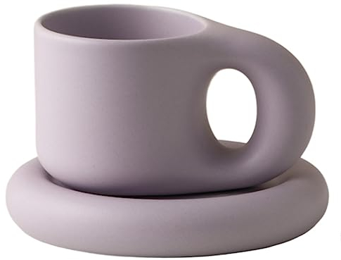 Tazzine Caffè Tazza da Caffè Tazza di Tè Tazze Da Caffè In Ceramica Tazze Da Caffè Affascinante Tazza Con Set Di Piattini Regali Creativi Tazze Da Caffè Da 300 Ml Tazzine di Caffe Tazze da Caffè ( Col