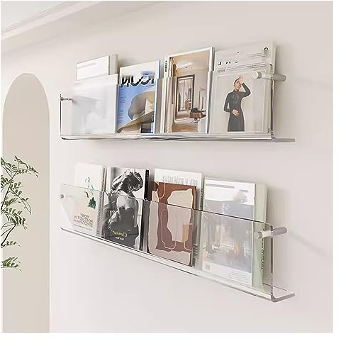 Zeitungsständer Wand-Magazinständer 2er-Pack, Acryl Broschürenständer Bücherregal Zeitschriftenständer für Ausstellungen, Büro und jede Organisation, die Informationen anzeigen möchte ( Size : 50x16x5