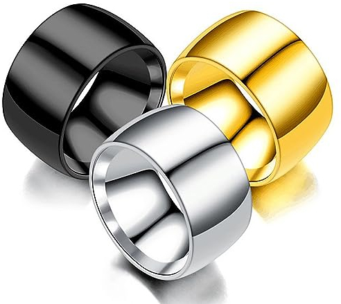 ScreaAss 12Mm Extra Dicker Edelstahl Penisring Small Glattes Metall Eichelring Cockringe Klein Vorhaut Glans Ringe Penis Eichel Intimschmuck Keuschheit Bondage Sexspielzeug Für Männer,Schwarz,22mm