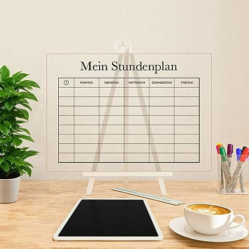 Wunsch Kalender - personalisierter Stundenplan - Kinder Minimalistisch - wiederverwendbarer Kalender aus Acrylglas - Jederzeit abwischbar - Hingucker für jeden Raum
