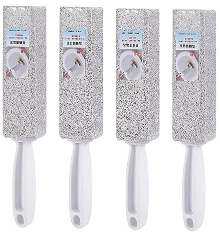 Bafnsiji Bimsstein Reinigung Stein mit Griff, Bimsstein Toilettenschüssel Reiniger, Bimsstein Stein für die Reinigung, WC Schüssel Ring Reiniger Bimsstein, 4pcs