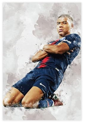 PacSci Kylian Mbappe Fußball-Poster, 11 Leinwand-Poster, Schlafzimmer-Dekor, Sportlandschaft, Büro, Raumdekoration, Geschenk, ungerahmt, 30 x 45 cm