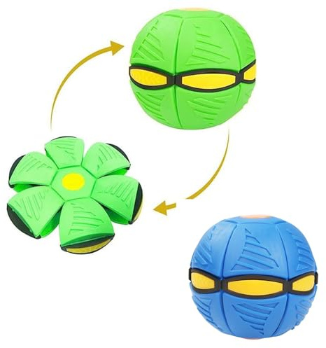 BDHI 2 bolas de platillo volador para perro, juguete para mascotas, platillo volador portátil, juguetes voladores creativos, bolas mágicas, divertidas bolas de disco voladoras interactivas para