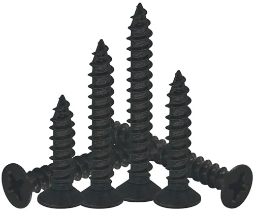 LHUIDDH 200 PCS Black Flat Head Self Tapping Screws (M4)