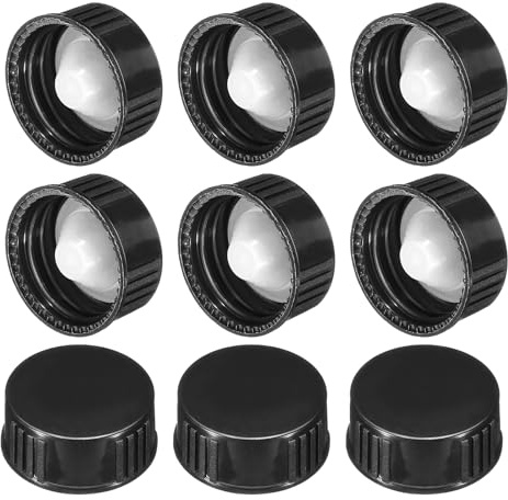 PATIKIL Copertura in resina fenolica da 24 mm, 72 pezzi, tappo a vite con tappo a vite, filettatura fenolica per 24-400 bottiglie di birra in vetro, brocca da gallone, nero