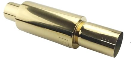 Endrohr Universelle Edelstahl-Auspuffanlagen, Auto-Auspuffrohr-Schalldämpfer, Heck-Racing-Schalldämpfer, 2 Zoll, 2,5 Zoll Bis 3 Zoll, Blau Und Silber Auspuffblende(Farbe:Golden 51MM)