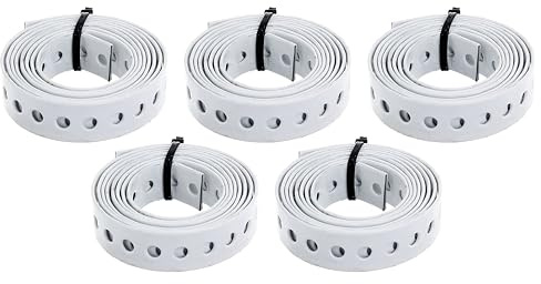 Alberts 848156 Lochband | mit oder ohne Abrollkasette | weiß kunststoffbeschichtet | Breite 17 mm | Länge 1,5 m | 5er Set