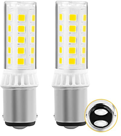 B15D Machine à coudre LED-Glühbirne - Push-in-Typ - Bajonett-Sockel Fit Staubsauger Führungslicht, Edger Bodenschleifer, Trockner Trommel -BA15D 9/16 Sockel AC 220V-240V - 2 Stück (Kaltweiß 6000K)