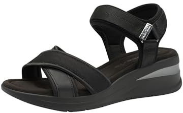 Tamaris Femme Damen 1-28262-44 Sandale cale, Noir, 37 EU