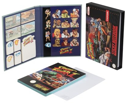 Grupo Erik Premium Notizbuch A5 Blanko mit Sticker Set Street Fighter Notizblock A5 - Tagebuch für Erwachsene und Kinder mit aufkleber zum beschriften