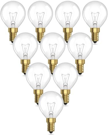 TobeBright Lampadine G45 E14 42W, Dimmerabile Lampadina Mini Globo E14 P45 Bianco Caldo 2700K Classico Vetro Chiaro Lampadina E14 AC 220-240V per Lampadario, Pendente, Lampadine decorative (10-Pack)