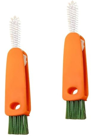 OUDQFCJ 2 Pcs Cepillo de Limpieza 3 en 1 para Tapas y Juntas, Set Multifuncional de Cepillos para Botellas y Tazas, Limpiador Portátil de Tapas, Cepillo Pequeño para Limpieza de Espacios Reducidos