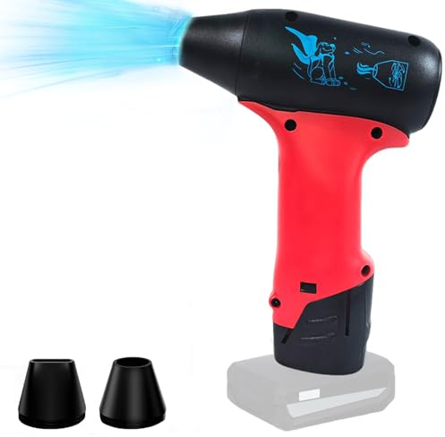 Soplador de hojas para batería Milwaukee de 12 V, batería de litio, ventilador en seco, mini soplador de aire comprimido, 130000 rpm, polvo de aire comprimido para Milwaukee para limpieza de coches y