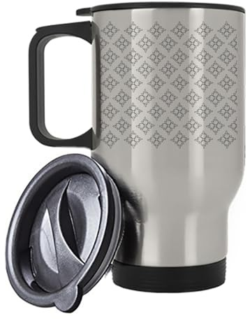Giftme Hidden Message – Funny Abstract Middle Finger Pattern,Insulated Travel Mug, Tea, Coffee Mug. (Silver)