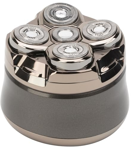 JATA JBMA1444 – Rasoio testa uomo bagnato e asciutto. 5 teste con 2 livelli di regolazione. Magnetico. Impermeabile. Batteria lunga durata 120 minuti