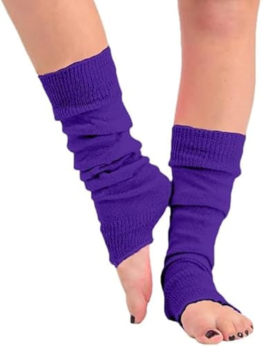 CHAAL® Leg Warmer Women's Girls Legs Warmer 80'S Teen Fancy's Dress Dance wear Womens Stylish Legs Warmers - for carnival fancy dress party Leg Warmer Purple