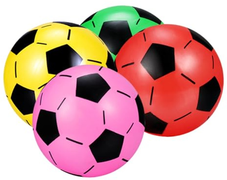 ERINGOGO 4 Piezas Balones de Fútbol Inflables de Plástico para Juguete Resistente y Seguro para Casa Colores Aleatorios Color Aleatorio Color Aleatorio