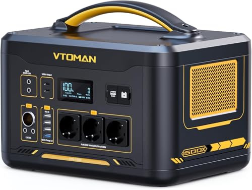 VTOMAN Jump 1500X Estación de Energía Portátil 1500W, 828Wh, USB QC 3.0