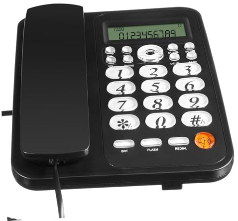 Gatuida Téléphone Fixe Filaire Classique avec Afficheur Appel Téléphone De Bureau Et Domestique Fonction Rejet Et Transfert Appel Design Robuste Et Stable pour Maison Et Bureau