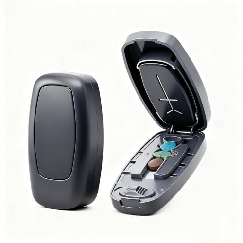 Coupe Medicaments-Coupe Comprimé Précis avec Compartiment de Rangement, Coupe Pilule Portable et Pratique pour Petits et Grands Comprimés, Idéal pour Voyages et Usage Quotidien