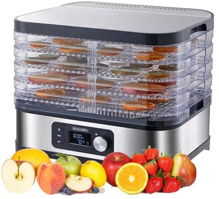 Food Dehydrator 5 Trays Food Dryer Dehydrator with Digital Timer and Temperature Control for Fruit Vegetable Meat Beef Jerky