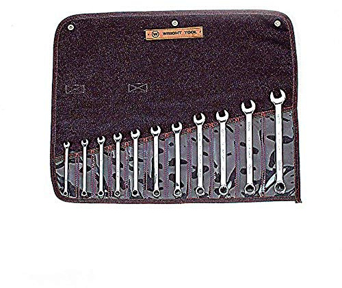 Wright Tool 950 Full Polish Metric 12 Point Combination Wrench Set 7mm - 19mm (11-Piece), Silver