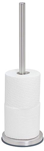Tiger Porte-Rouleaux Papier Toilette de Réserve à Poser, Acier Inoxydable Brossé, 13.4 x 13.4 x 42.9 cm